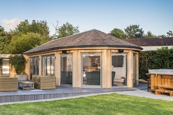 Bespoke garden room long windows