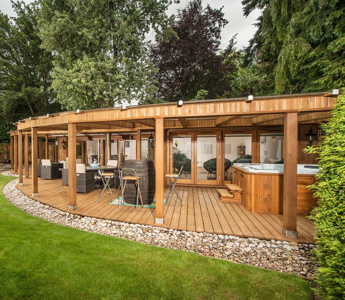 Large curved bespoke garden room